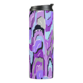 Paars Abstract met blauw en zwart Thermosbeker