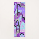 Paars Abstract met blauw en zwart Yogamat (Voorkant)
