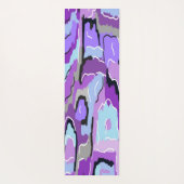 Paars Abstract met blauw en zwart Yogamat (Achterkant)