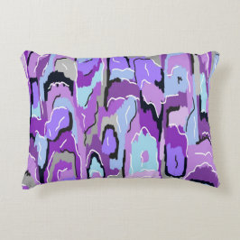Paars Abstract met blauwe en zwarte accenten Accent Kussen