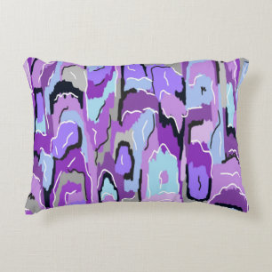Paars Abstract met blauwe en zwarte accenten Accent Kussen