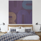 Paars Abstract Modern Canvas Afdruk (Insitu (Slaapkamer))