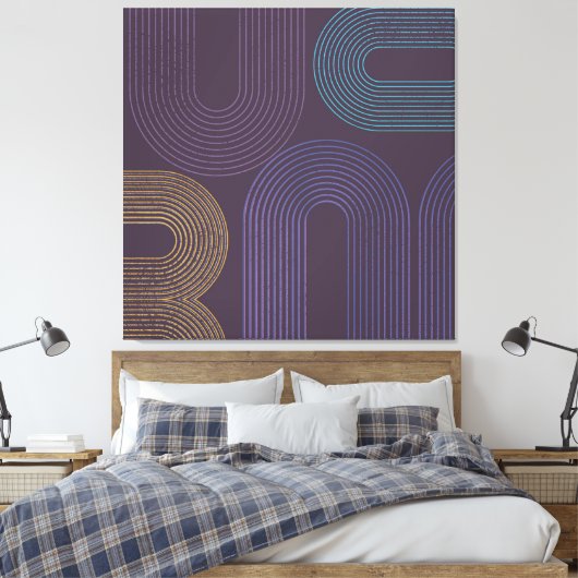 Paars Abstract Modern Canvas Afdruk (Insitu (Slaapkamer))