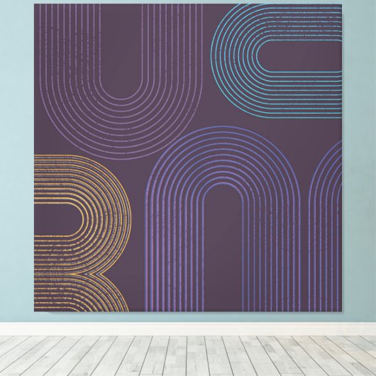 Paars Abstract Modern Canvas Afdruk (Insitu (Houten vloer))