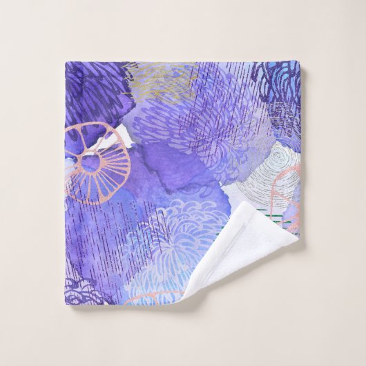 Paars abstract ontwerp bad handdoek (Wasdoekje)