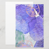 Paars abstract ontwerp briefpapier (Voorkant / Achterkant)