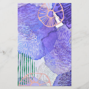 Paars abstract ontwerp briefpapier