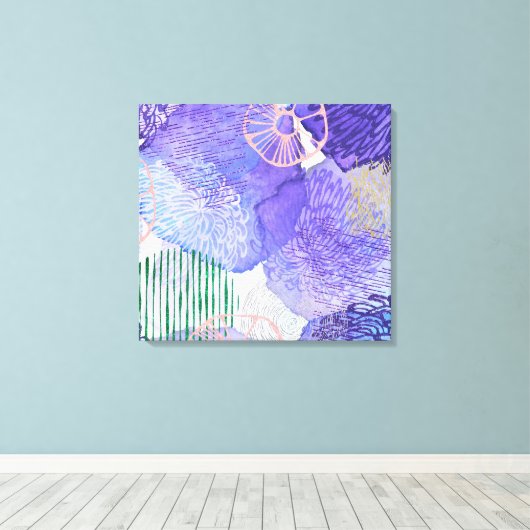 Paars abstract ontwerp canvas afdruk (Insitu (Houten vloer))