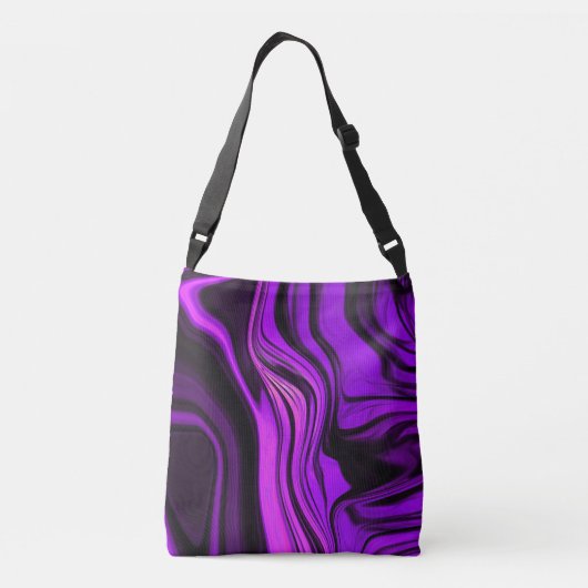 Paars abstract ontwerp crossbody tas (Achterkant)