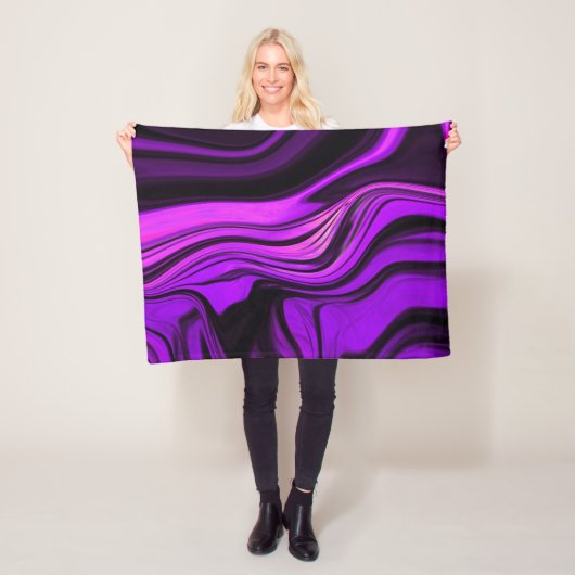 Paars abstract ontwerp fleece deken (In situ)
