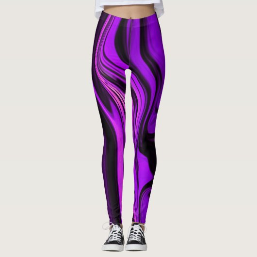 Paars abstract ontwerp leggings (Voorkant)
