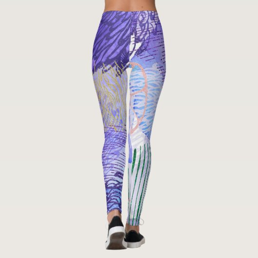 Paars abstract ontwerp leggings (Achterkant)