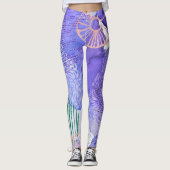 Paars abstract ontwerp leggings (Voorkant)