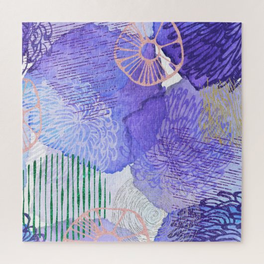 Paars abstract ontwerp legpuzzel (Verticaal)