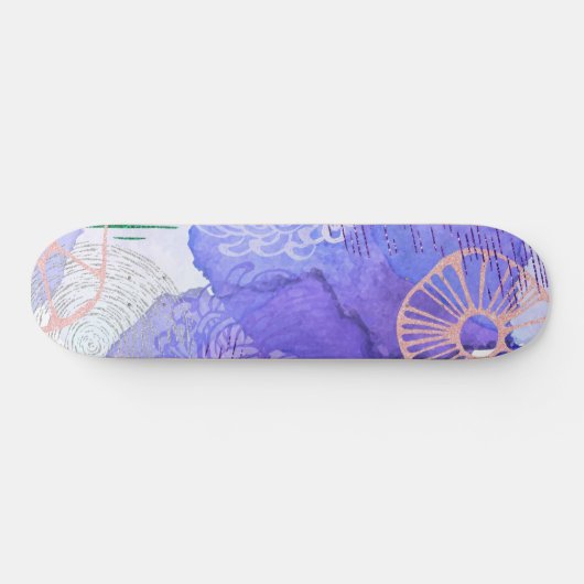 Paars abstract ontwerp persoonlijk skateboard (Horizontaal)