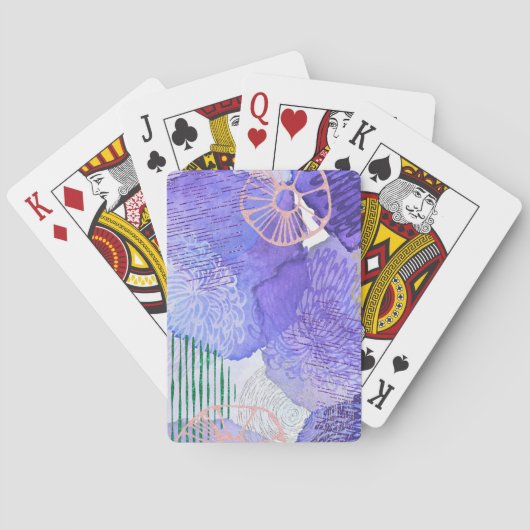 Paars abstract ontwerp pokerkaarten (Achterkant)