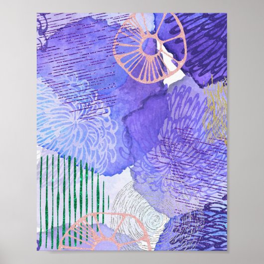 Paars abstract ontwerp poster (Voorkant)