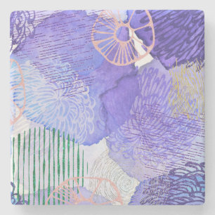 Paars abstract ontwerp stenen onderzetter