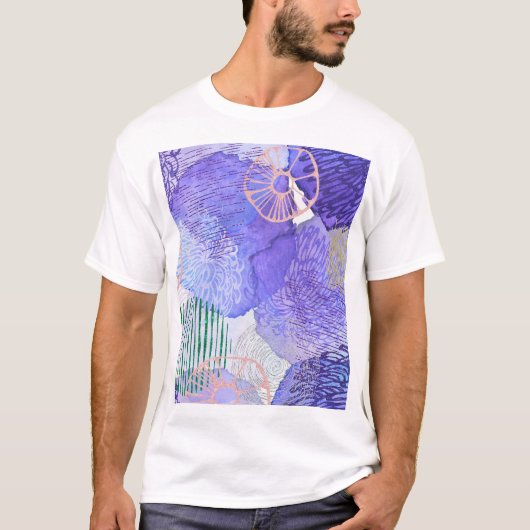 Paars abstract ontwerp t-shirt (Voorkant)