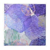 Paars abstract ontwerp tegeltje (Voorkant)