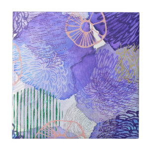 Paars abstract ontwerp tegeltje