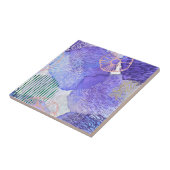 Paars abstract ontwerp tegeltje (Zijkant)