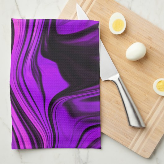 Paars abstract ontwerp theedoek (Quarter Fold)