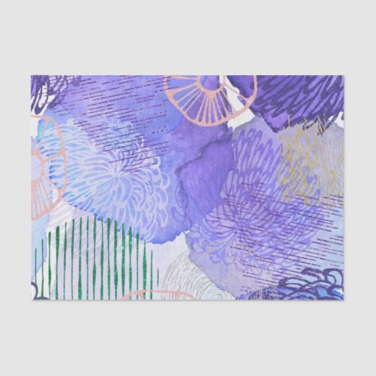 Paars abstract ontwerp tissuepapier (Voorkant)