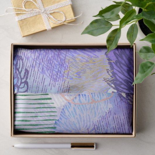 Paars abstract ontwerp tissuepapier (Geschenk)
