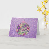  Paars Abstract Ornament kerstKaart Kaart (Gele Bloem)