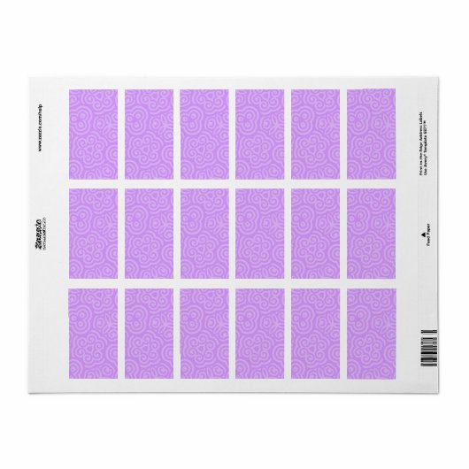 Paars Abstract patroon Etiket (Full Sheet)