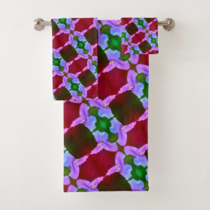 Paars Abstract patroonpatroon in het wild-orchidee Bad Handdoek