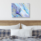 Paars abstract schilderij canvas afdruk (Insitu (Slaapkamer))