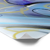 Paars abstract schilderij poster (Hoek)