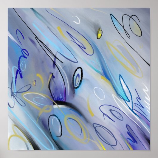 Paars abstract schilderij poster (Voorkant)