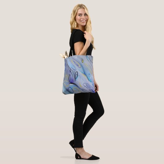Paars abstract tote bag (Op model)