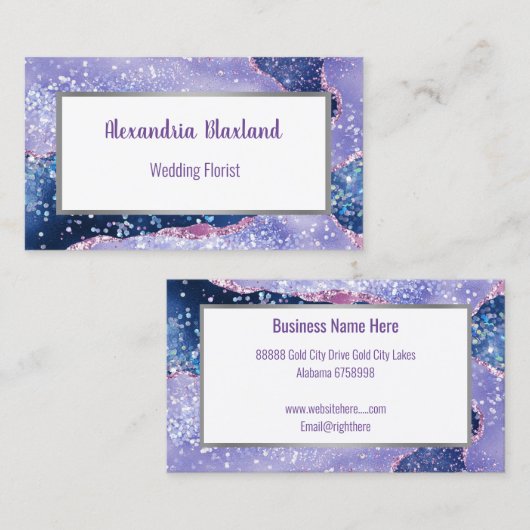 PAARS ABSTRACT WITTE VISITEKAARTJE (Voorkant / Achterkant)