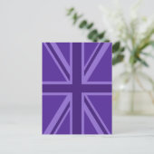 Paars Accent Union Jack Decor Briefkaart (Staand voorkant)