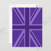 Paars Accent Union Jack Decor Briefkaart (Voorkant / Achterkant)
