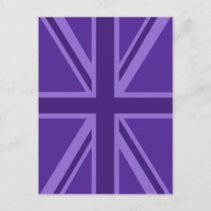 Paars Accent Union Jack Decor Briefkaart