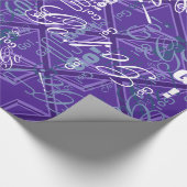 Paars Accent Union Jack Decor Cadeaupapier (Hoek)