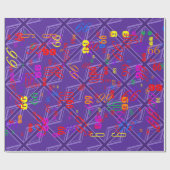 Paars Accent Union Jack Decor Cadeaupapier (Vlak)