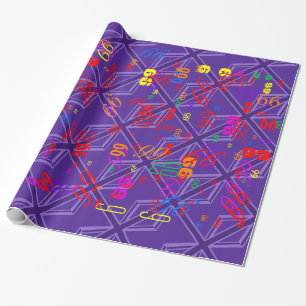 Paars Accent Union Jack Decor Cadeaupapier