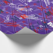 Paars Accent Union Jack Decor Cadeaupapier (Hoek)