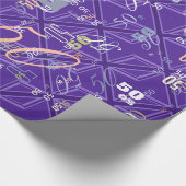 Paars Accent Union Jack Decor Cadeaupapier (Hoek)