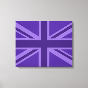 Paars Accent Union Jack Decor Canvas Afdruk