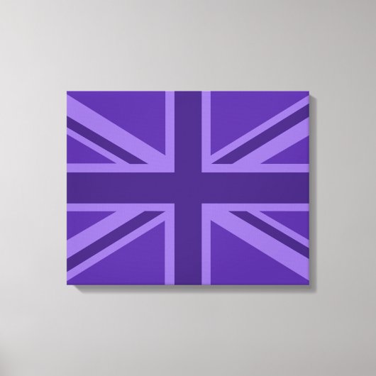 Paars Accent Union Jack Decor Canvas Afdruk (Voorkant)