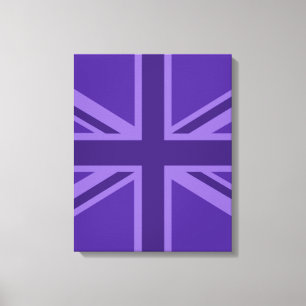 Paars Accent Union Jack Decor Canvas Afdruk