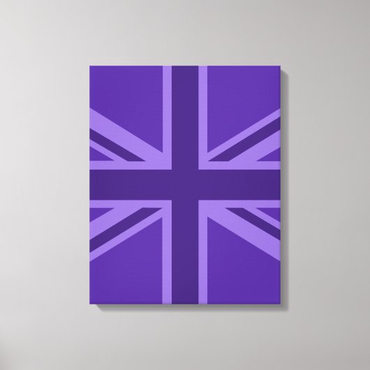 Paars Accent Union Jack Decor Canvas Afdruk (Voorkant)