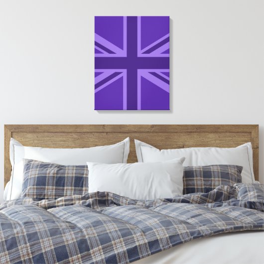 Paars Accent Union Jack Decor Canvas Afdruk (Insitu (Slaapkamer))